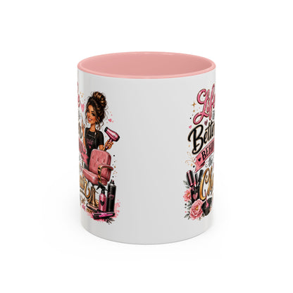 Life Is Better Behind the Chair Coffee Mug — Hair Stylist Barber Salon Gift (11/15oz)