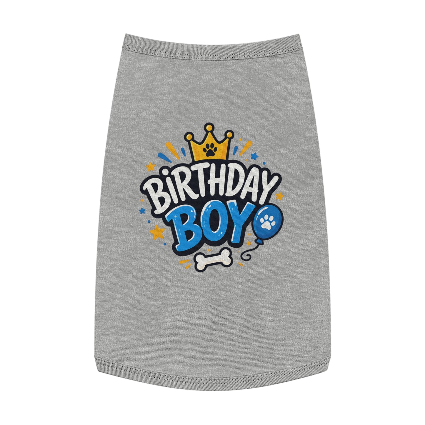 Pet Tank Top - "Birthday Boy" Paw Print Dog Birthday Shirt