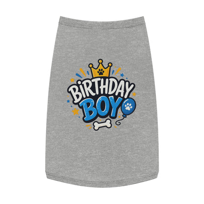 Pet Tank Top - "Birthday Boy" Paw Print Dog Birthday Shirt