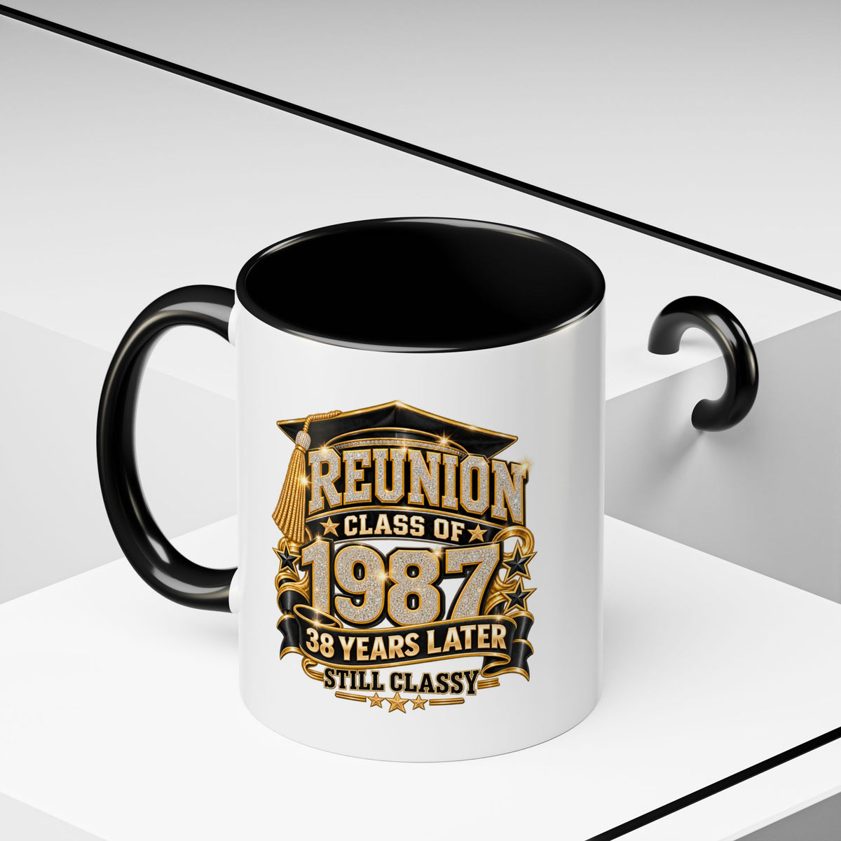 Class of 1987 Reunion Coffee Mug — 38 Years Later, Still Classy Accent Mug