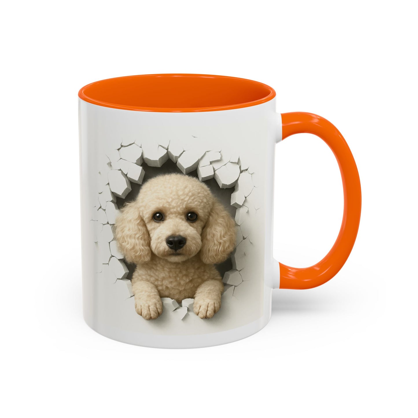 Poodle Peeking Accent Coffee Mug – Cute Dog Lover Gift (11/15oz)