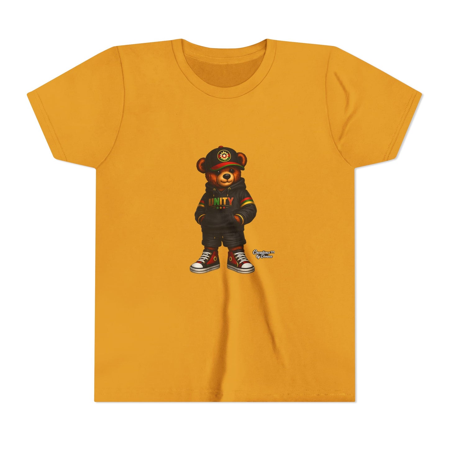 Youth T‑Shirt — Cool Bear Graphic Tee with 'UNITY' Hoodie Design