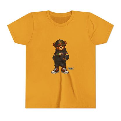 Youth T‑Shirt — Cool Bear Graphic Tee with 'UNITY' Hoodie Design