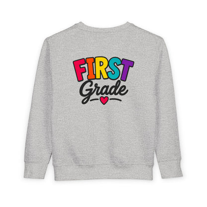 First Grade Toddler Sweatshirt — Colorful Back-to-School Kids Pullover