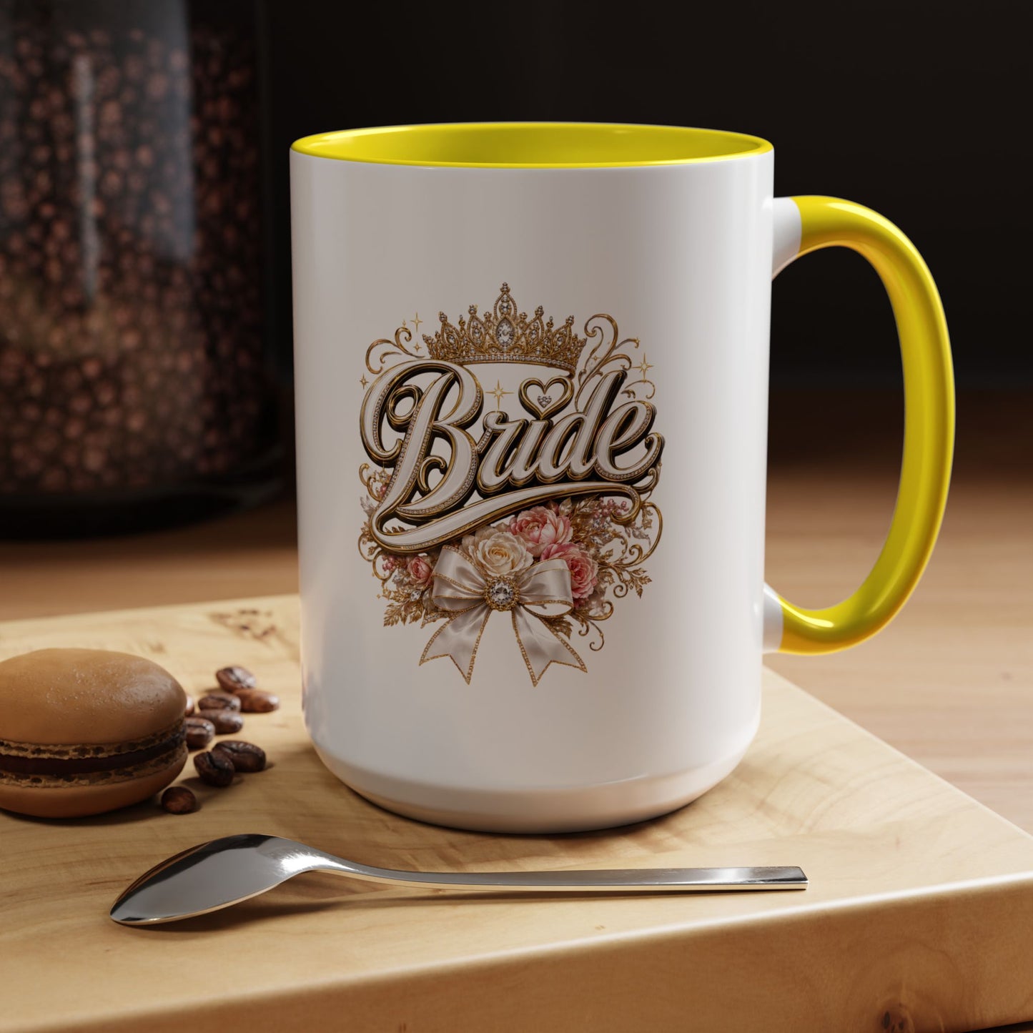 Bride Accent Coffee Mug — Floral Crown Bridal Gift (11/15oz)