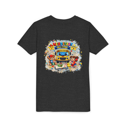 Youth Tee — "Headstart All-Star" Cute School Bus & Characters Back-to-School Shirt