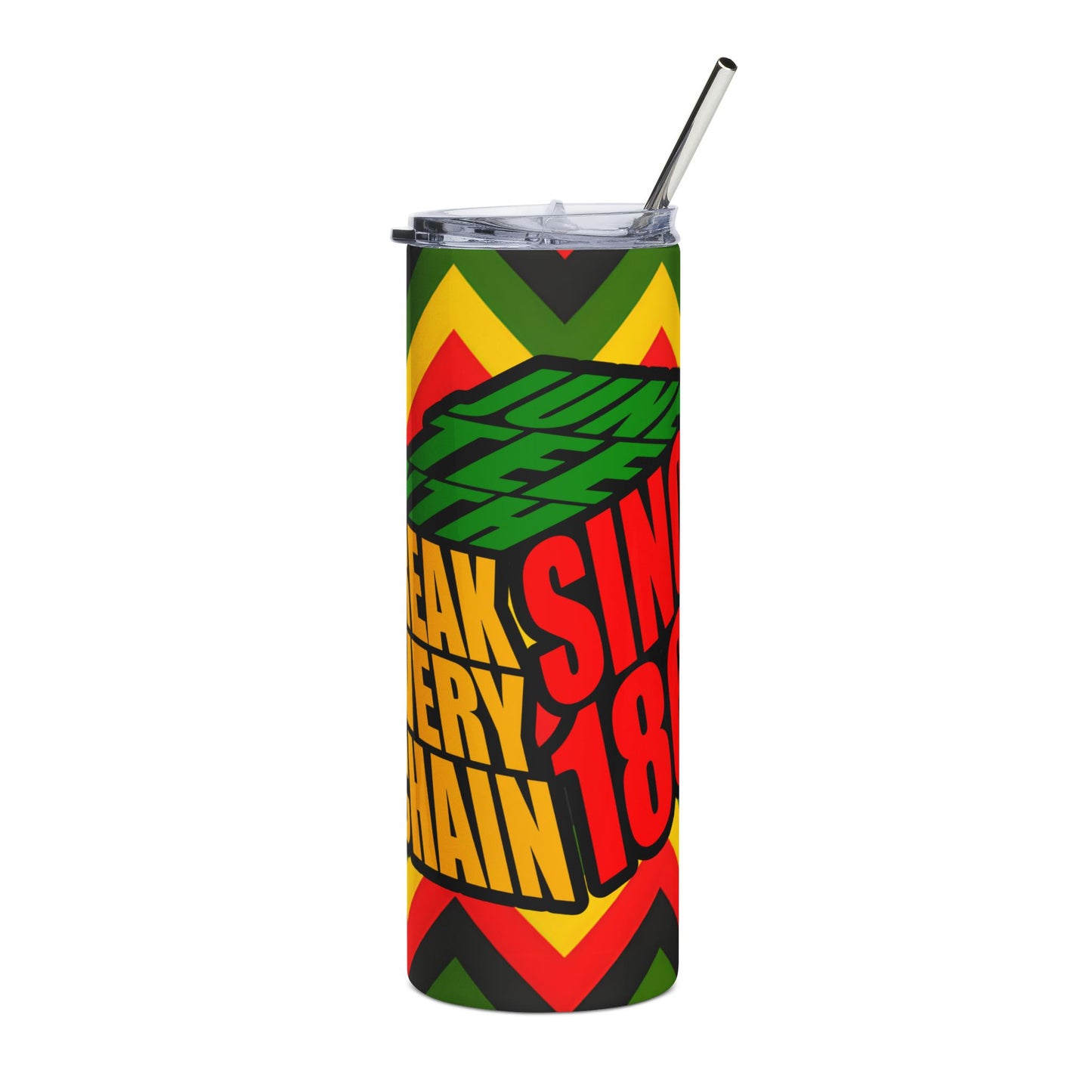 20oz Stainless Tumbler — Reggae Rasta 'Break Every Chain' Insulated Travel Cup