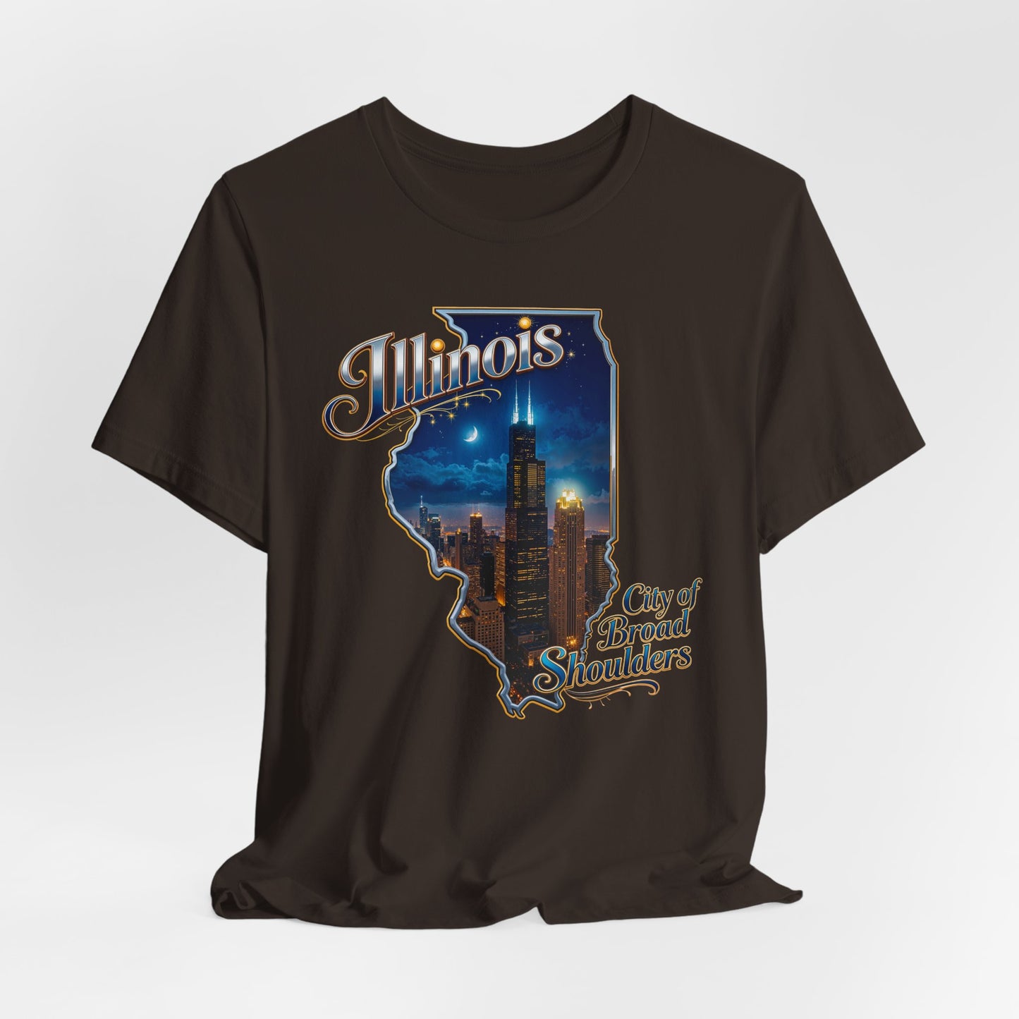 Illinois State Tee — 'City of Broad Shoulders' Chicago Skyline T-Shirt
