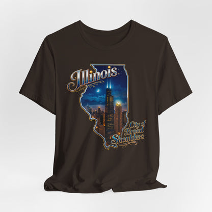 Illinois State Tee — 'City of Broad Shoulders' Chicago Skyline T-Shirt