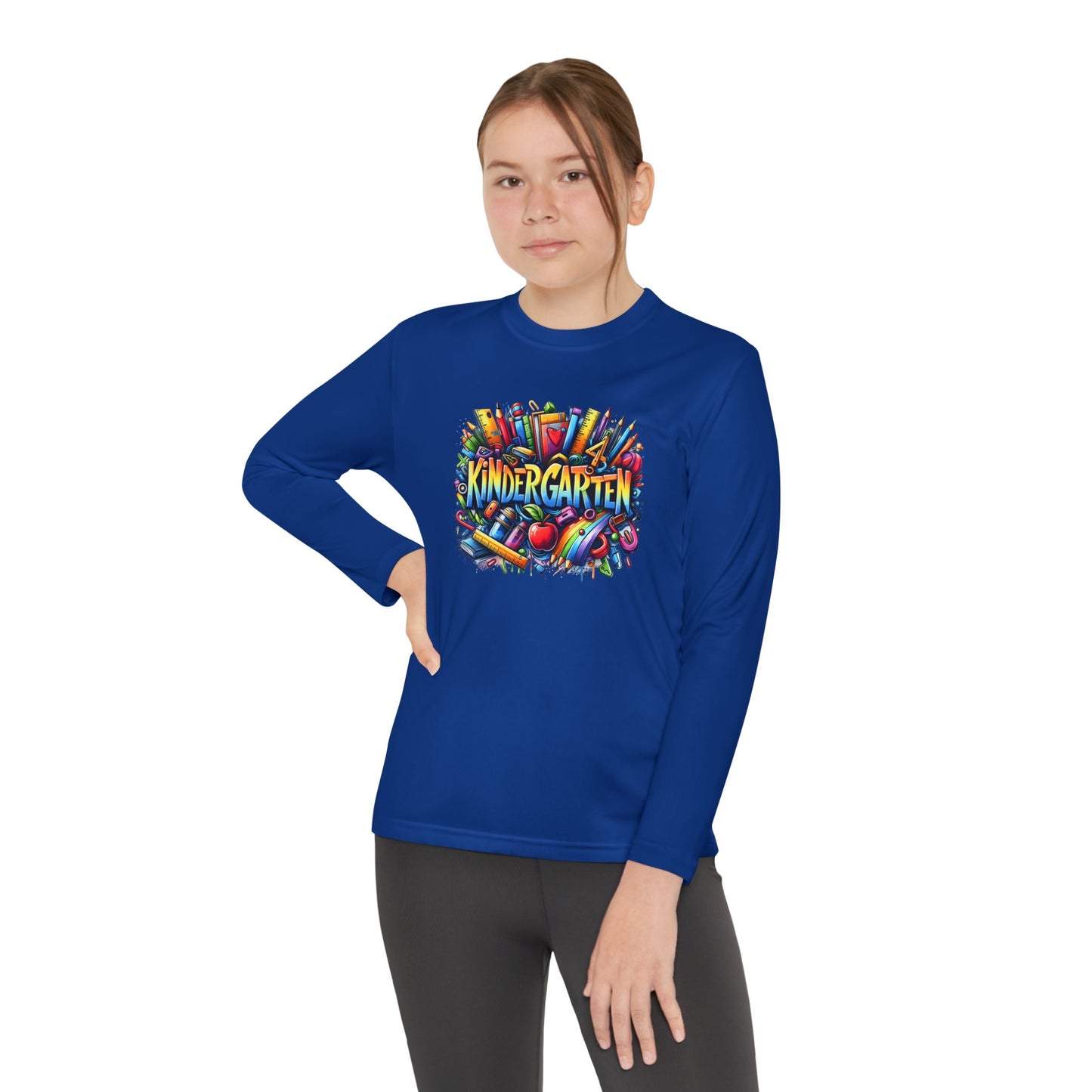 Kindergarten Crayons Youth Long Sleeve Tee