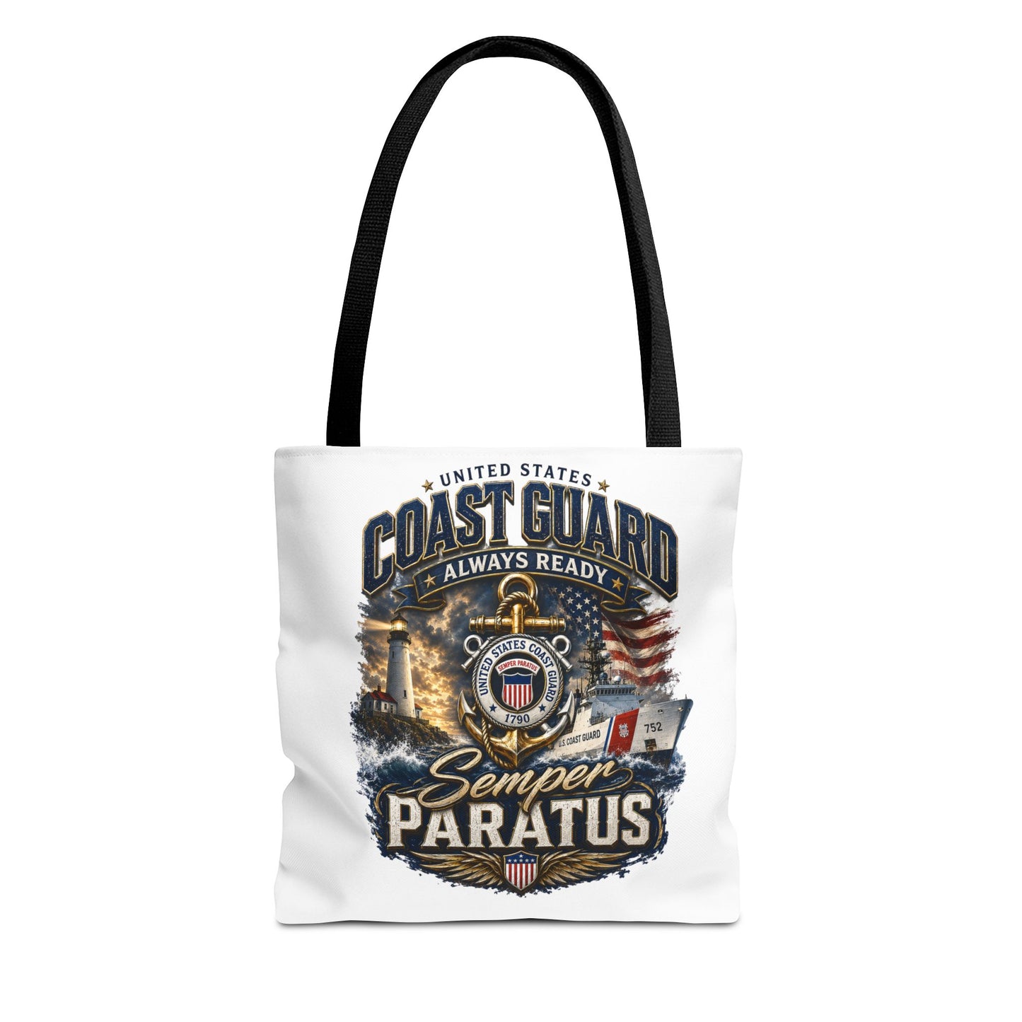 Coast Guard Semper Paratus Tote Bag – U.S. Coast Guard Patriotic Beach & Everyday Carry