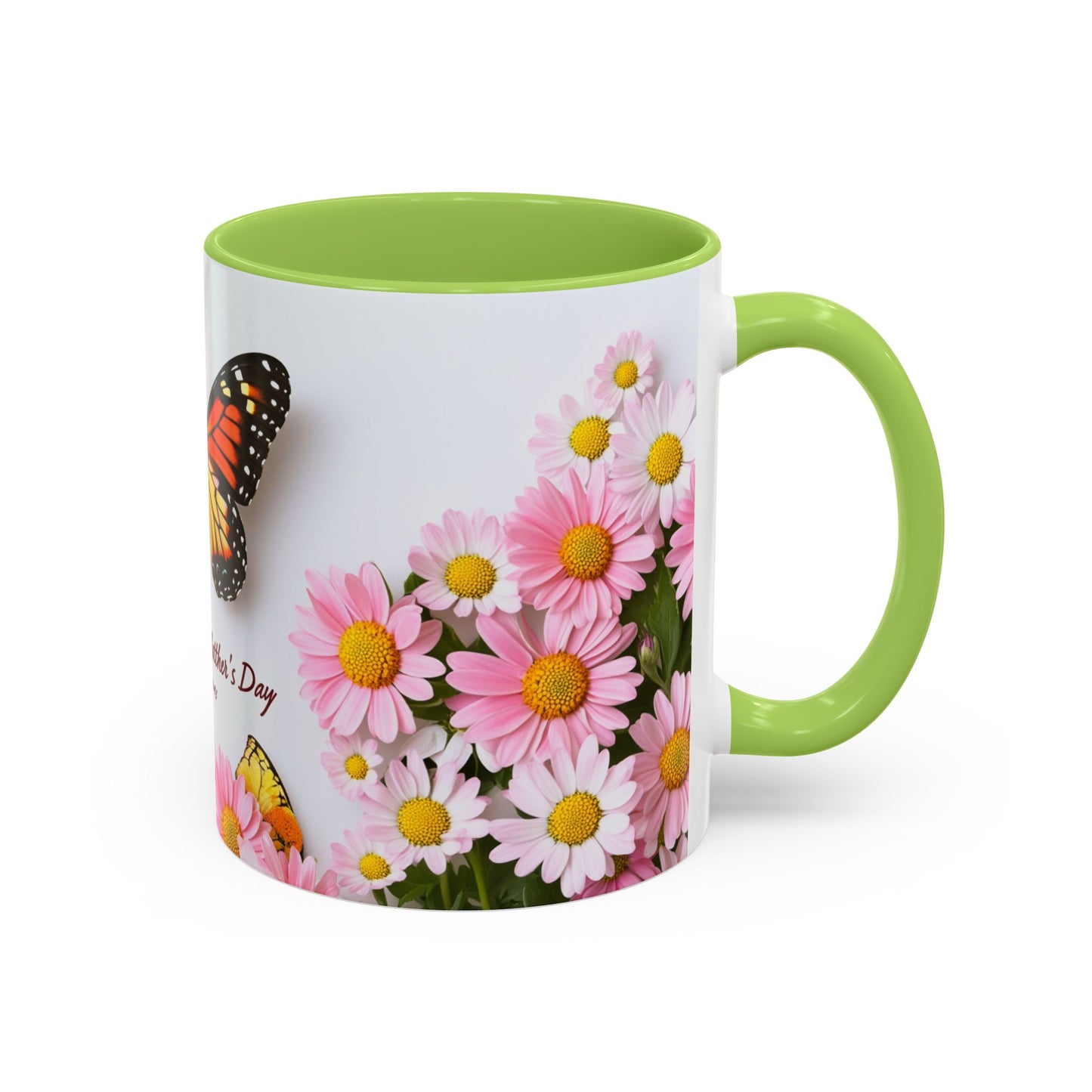 Mother's Day Butterfly Coffee Mug — "Happy Mother's Day" Floral 11/15oz Accent Mug
