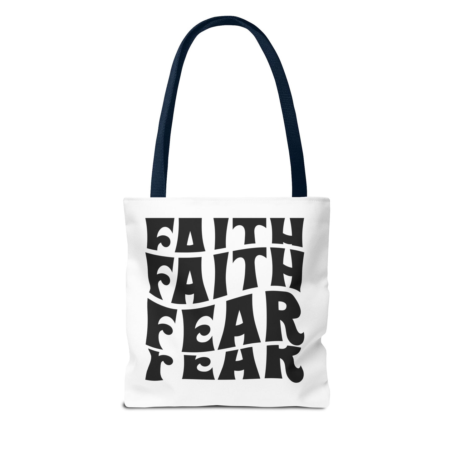 Faith Over Fear Tote Bag – Bold Retro Typography Canvas Tote