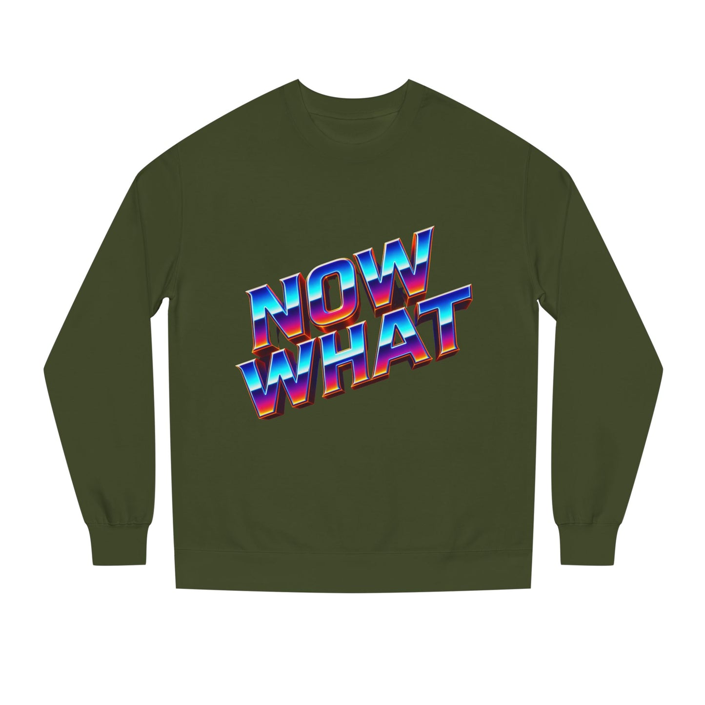 Now What Retro Sweatshirt — Bold 80s Gradient Graphic Crewneck