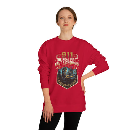 911 Dispatcher Crewneck Sweatshirt — “The Real First Responders” Tribute