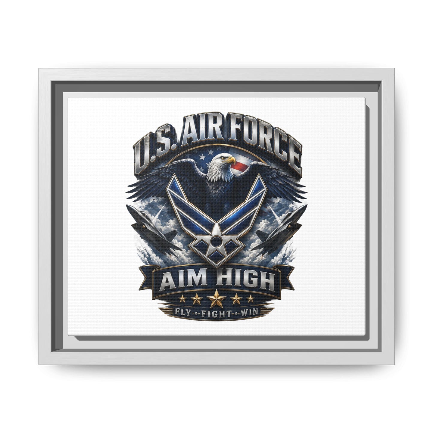 U.S. Air Force 'Aim High' Framed Matte Canvas Wall Art