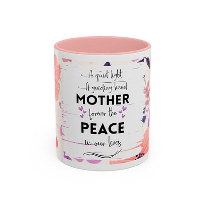 Mother Peace Floral Coffee Mug — "A quiet light, a guiding hand..." Memorial Tribute Mug