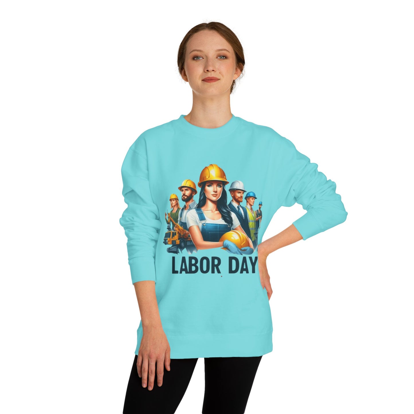Labor Day Crewneck Sweatshirt — Construction Workers Graphic