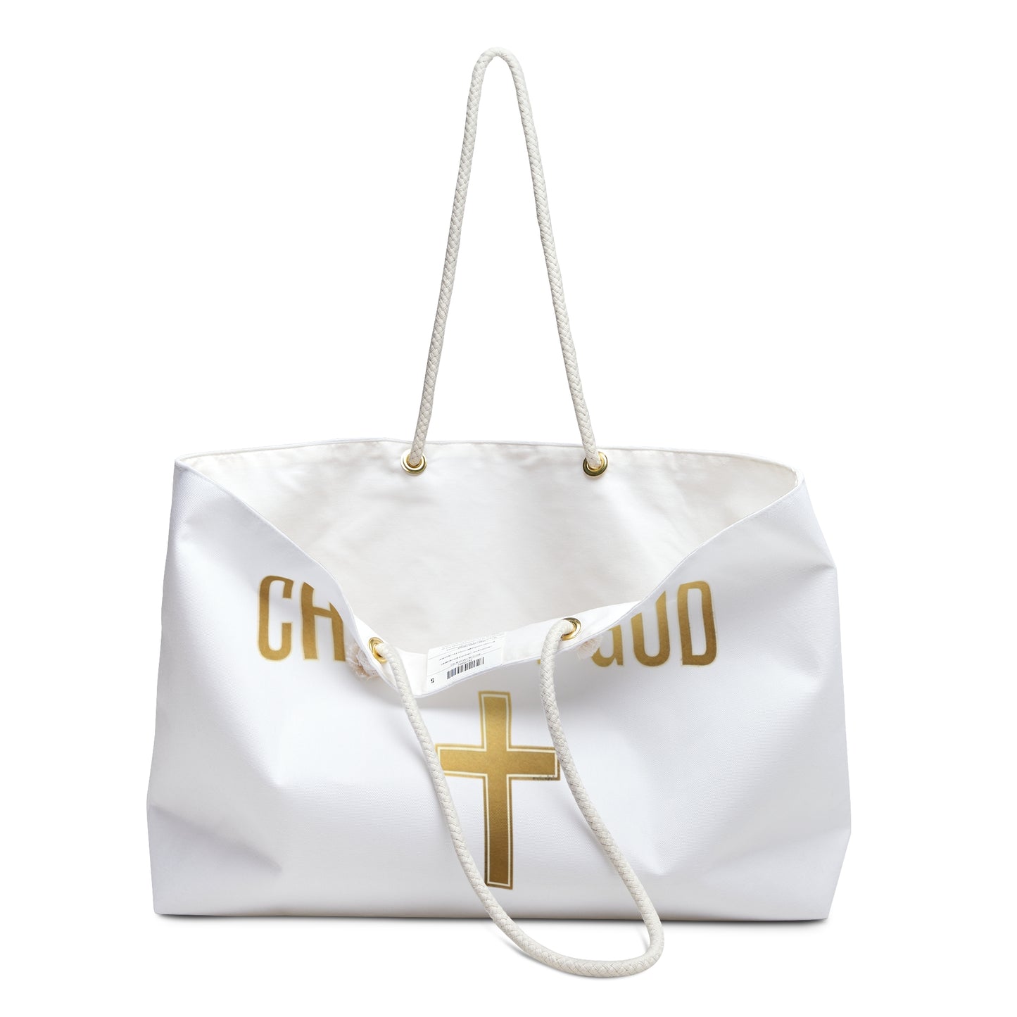 Child of God Weekender Bag – Gold Cross Christian Travel Tote