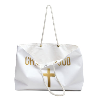 Child of God Weekender Bag – Gold Cross Christian Travel Tote