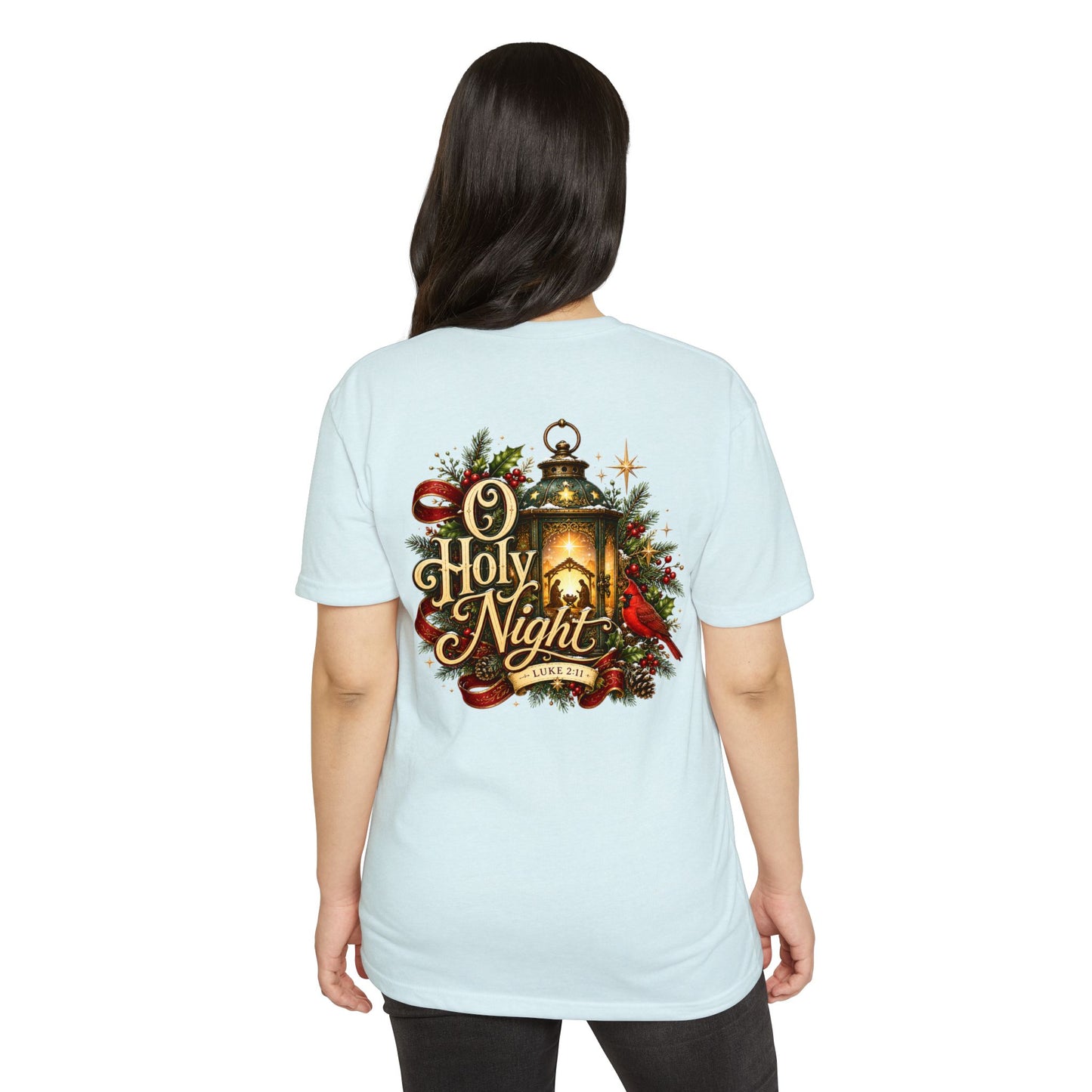 O Holy Night Lantern Christmas T-Shirt — Nativity Carol Holiday Tee