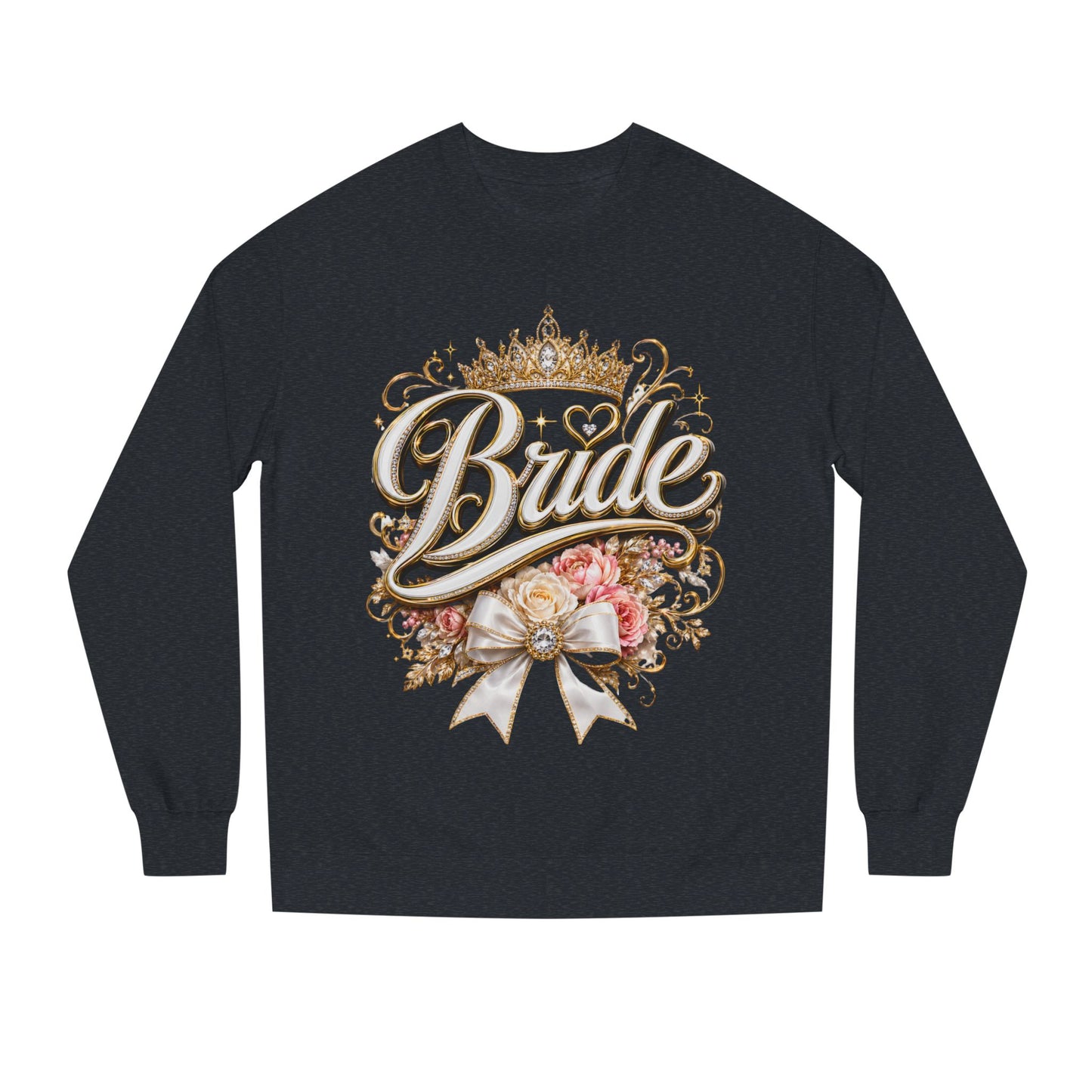 Bride Sweatshirt — Floral Crown Bridal Crewneck for Bachelorette & Wedding