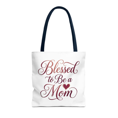 Blessed to Be a Mom Tote Bag – Mother's Day Floral Script Gift
