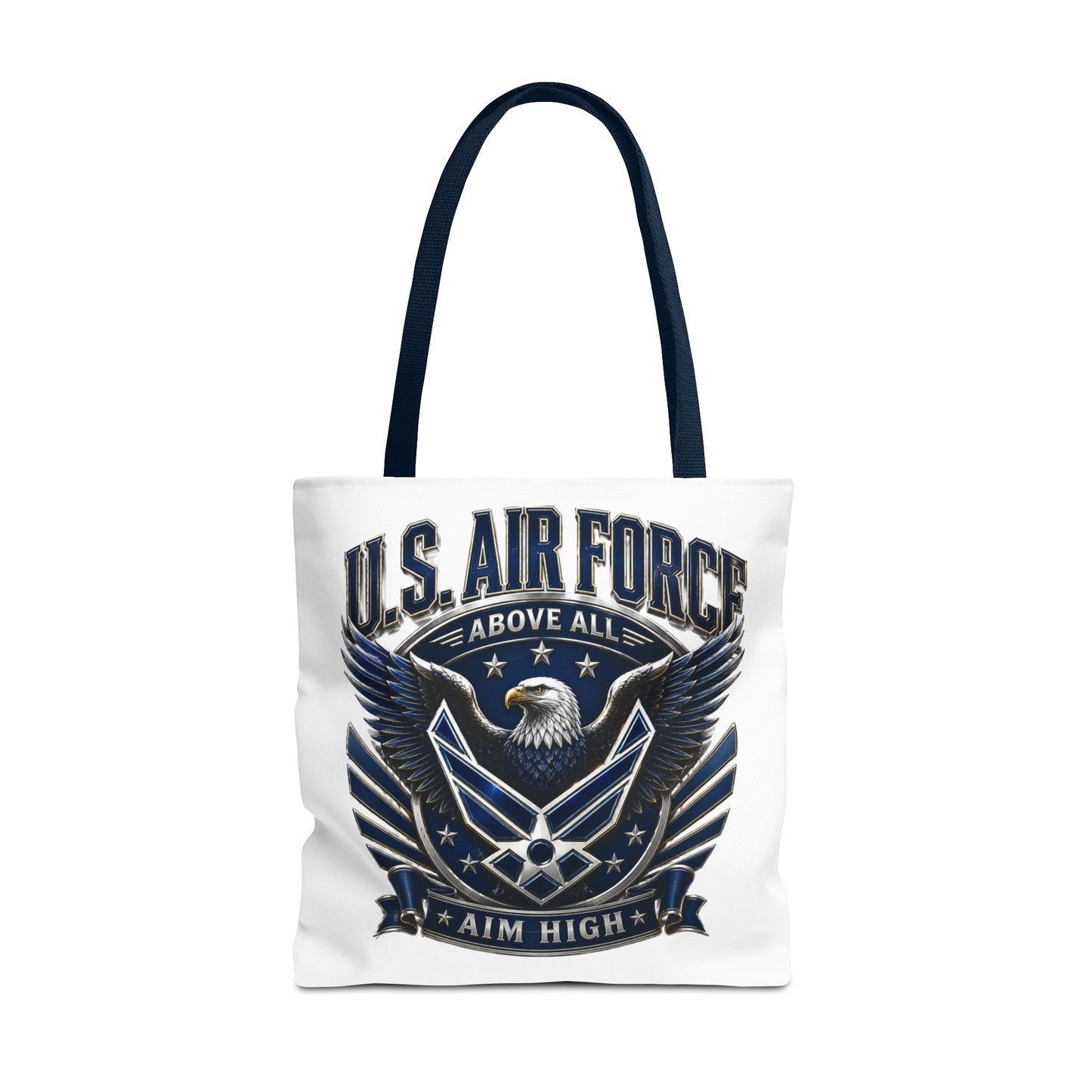 U.S. Air Force Eagle Tote Bag - "Aim High" Military Canvas Tote