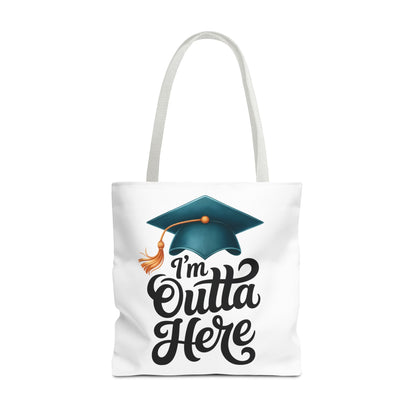 Graduation Tote Bag — “I’m Outta Here” Cap Design