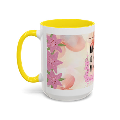 Mom Acronym Coffee Mug — "MOM: Magical • One-of-a-Kind • Motivator" Floral Accent