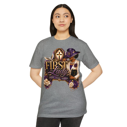 First Lady Christian T-Shirt — "Chosen • Called • Anointed" Faith Graphic Tee