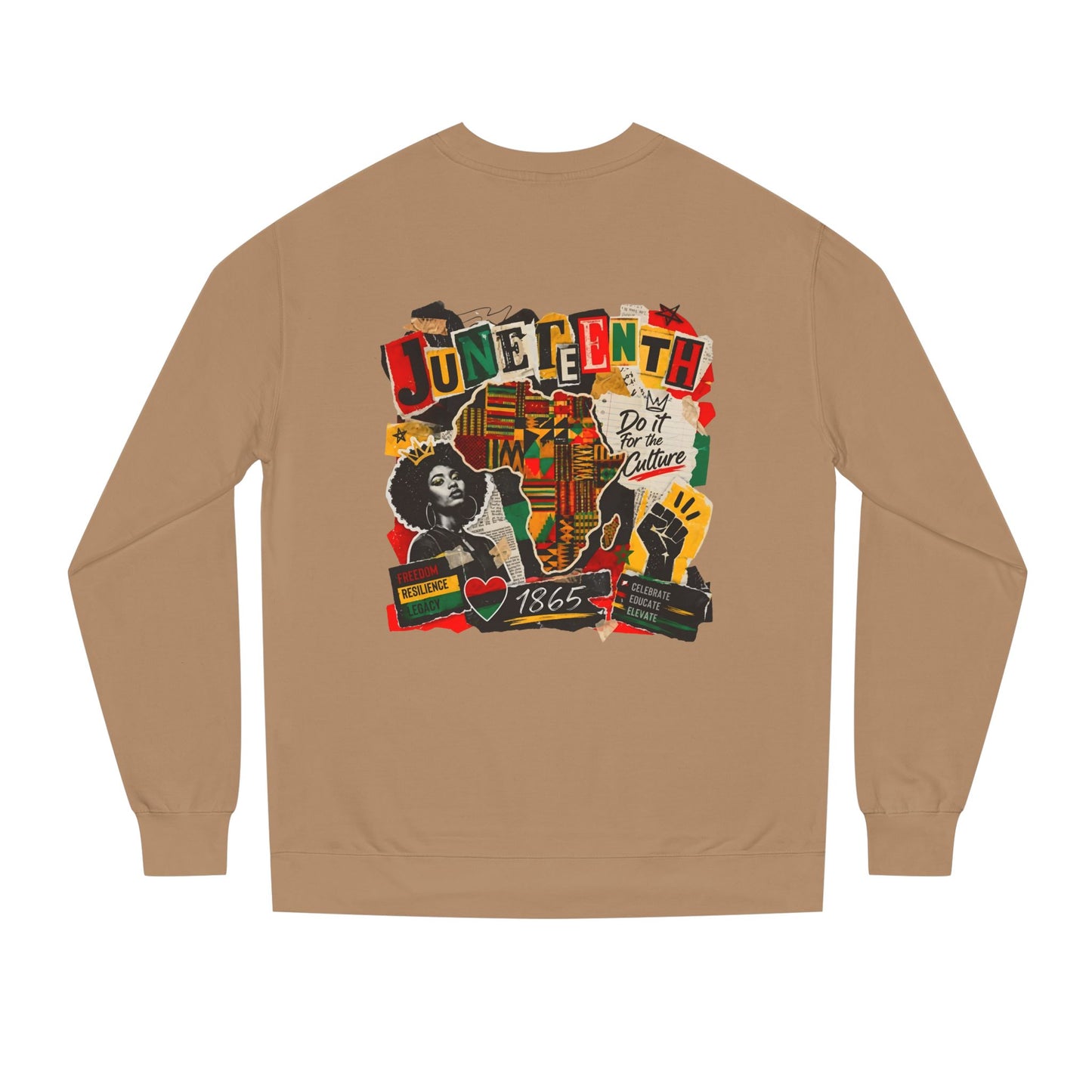 Juneteenth Celebration Sweatshirt — African Heritage '1865' Graphic Crewneck