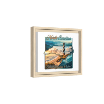 North Carolina Matte Canvas Wall Art — "From Mountains to Coast" Framed Print