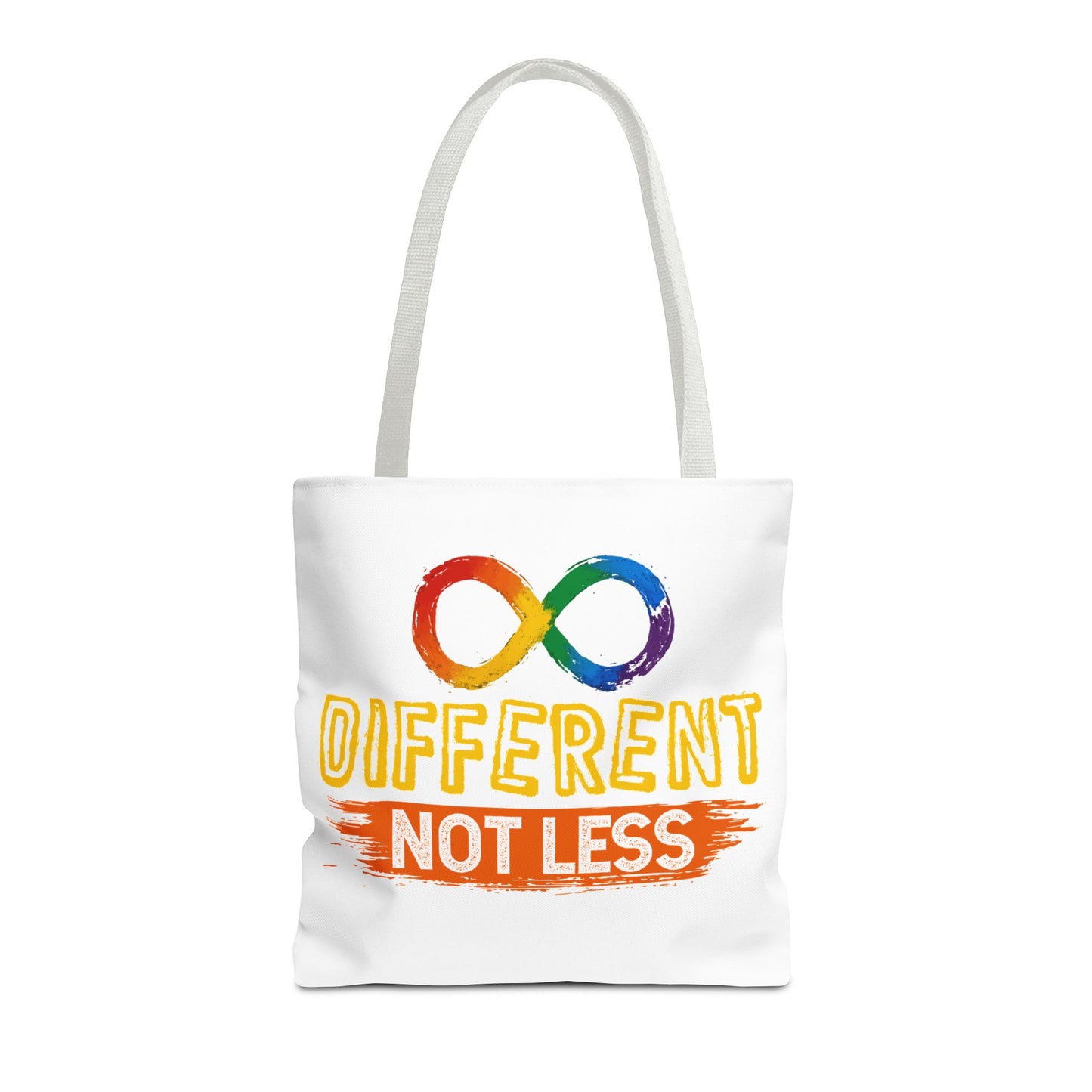 Autism Pride Tote Bag — "Different Not Less" Rainbow Infinity Reusable Shopper