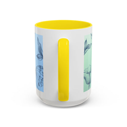 Mother's Heart Floral Accent Coffee Mug — "A Mother's Heart Never Fades"