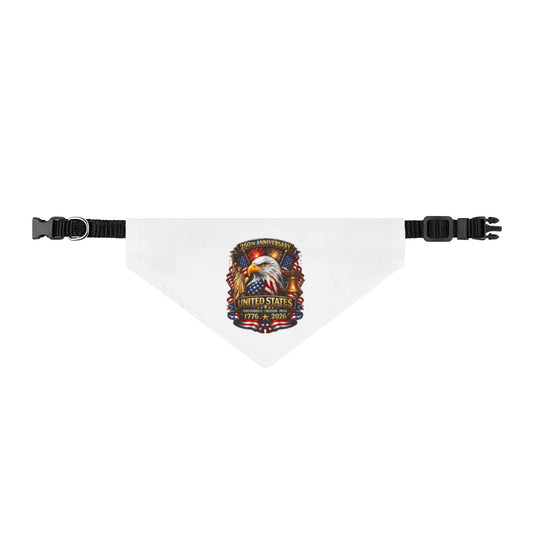 Patriotic Eagle Clip-On Pet Bandana – United States 1776–2024 Memorial Design