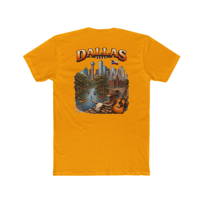 Dallas Skyline Graphic Tee — Retro Cityscape with Guitar