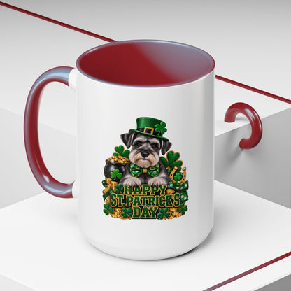 St. Patrick's Day Schnauzer Coffee Mug – Happy St. Patrick's Day Accent Mug