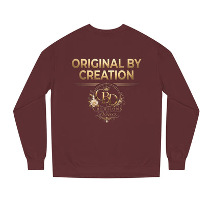 Original By Creation Crewneck Sweatshirt — Gold Emblem Inspirational Pullover