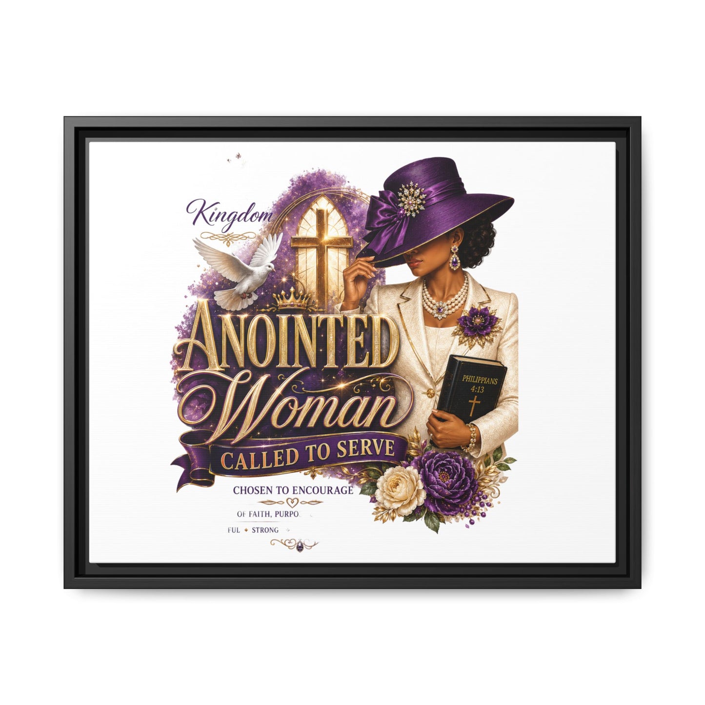 Framed Canvas Print — "Anointed Woman Called to Serve" Christian Wall Art