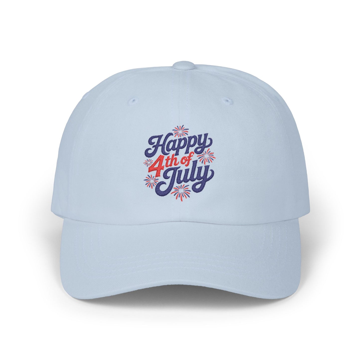 Dad Cap — "Happy 4th of July" Embroidered Patriotic Baseball Hat
