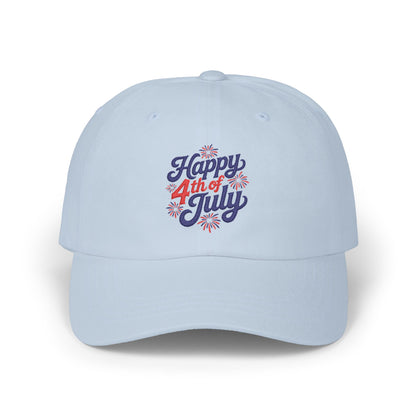 Dad Cap — "Happy 4th of July" Embroidered Patriotic Baseball Hat