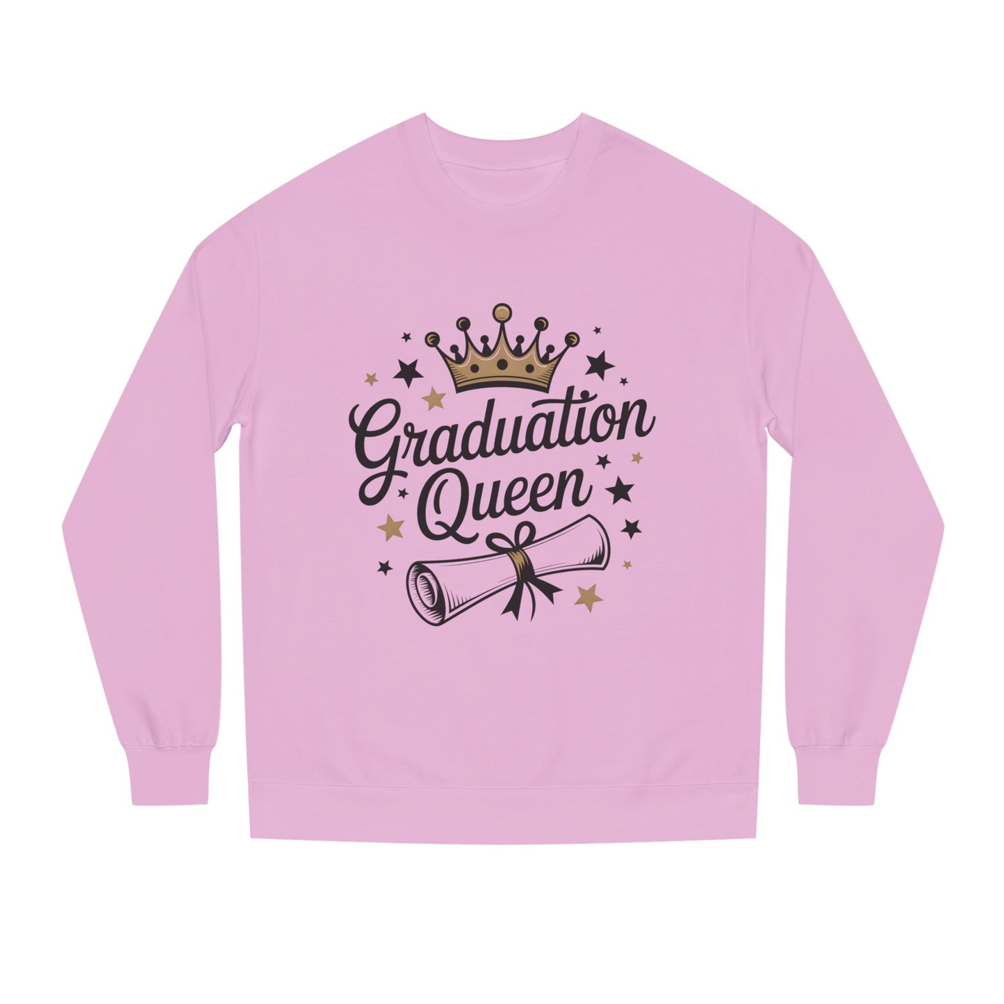 Graduation Queen Crewneck Sweatshirt — Crown & Diploma Celebration Pullover