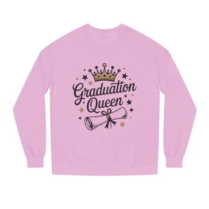 Graduation Queen Crewneck Sweatshirt — Crown & Diploma Celebration Pullover