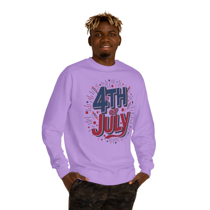 4th of July Crewneck Sweatshirt — Patriotic Fireworks Graphic
