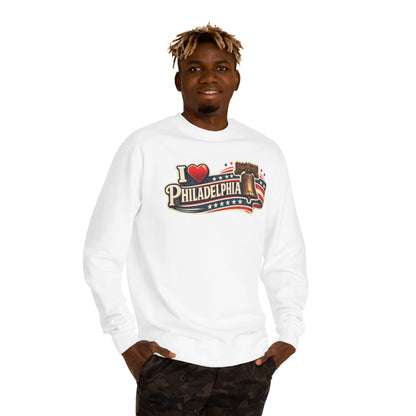 I  Philadelphia Crewneck Sweatshirt — Liberty Bell Retro City Pride