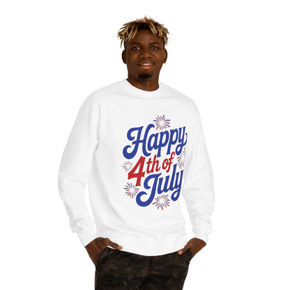 Happy 4th of July Sweatshirt — Patriotic Fireworks Crewneck