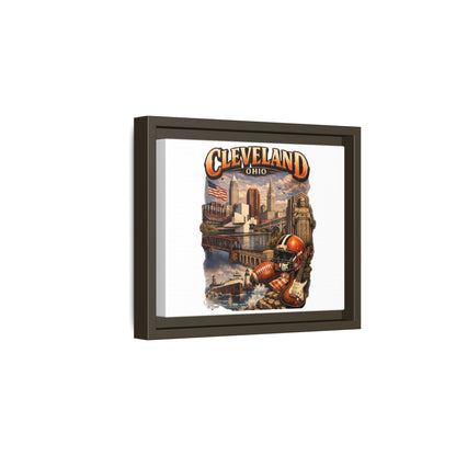 Cleveland Ohio Collage Framed Canvas Print