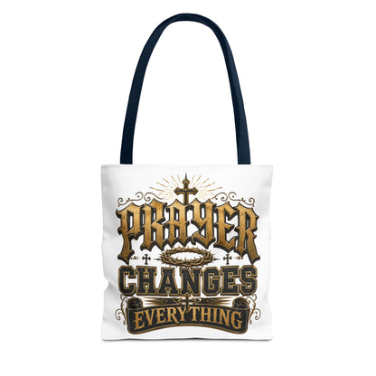 Prayer Changes Everything Tote Bag - Inspirational Christian Canvas Tote