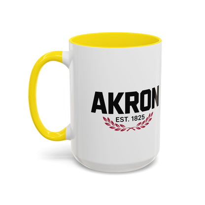 Akron Est. 1825 Accent Coffee Mug — Vintage City Pride Ceramic Mug